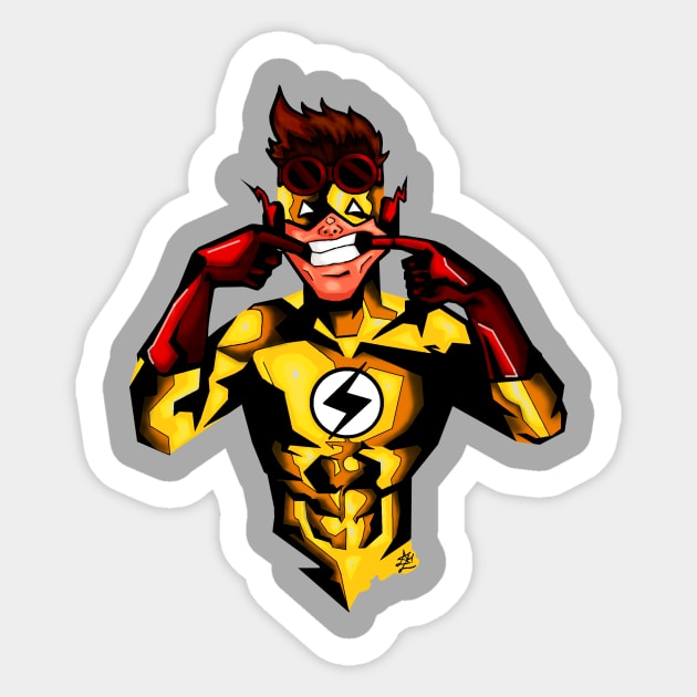 Kid Flash Grimace Sticker by Andre_Mikz